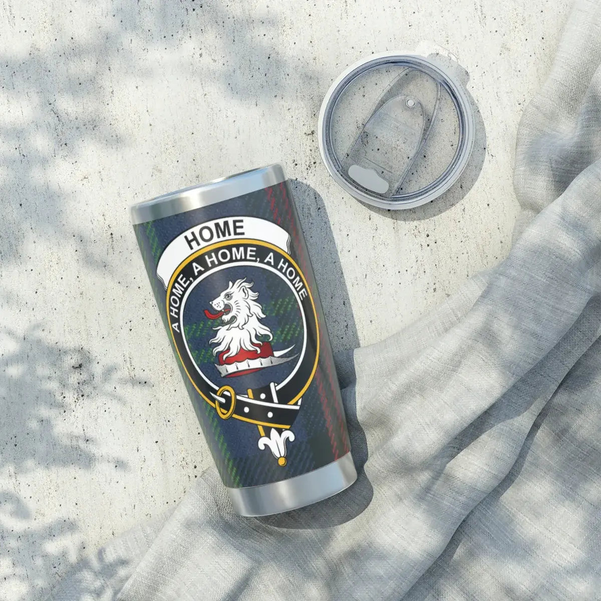 Home clan A Home A Home A Home crest design tumbler — 20oz stainless steel with full lion design