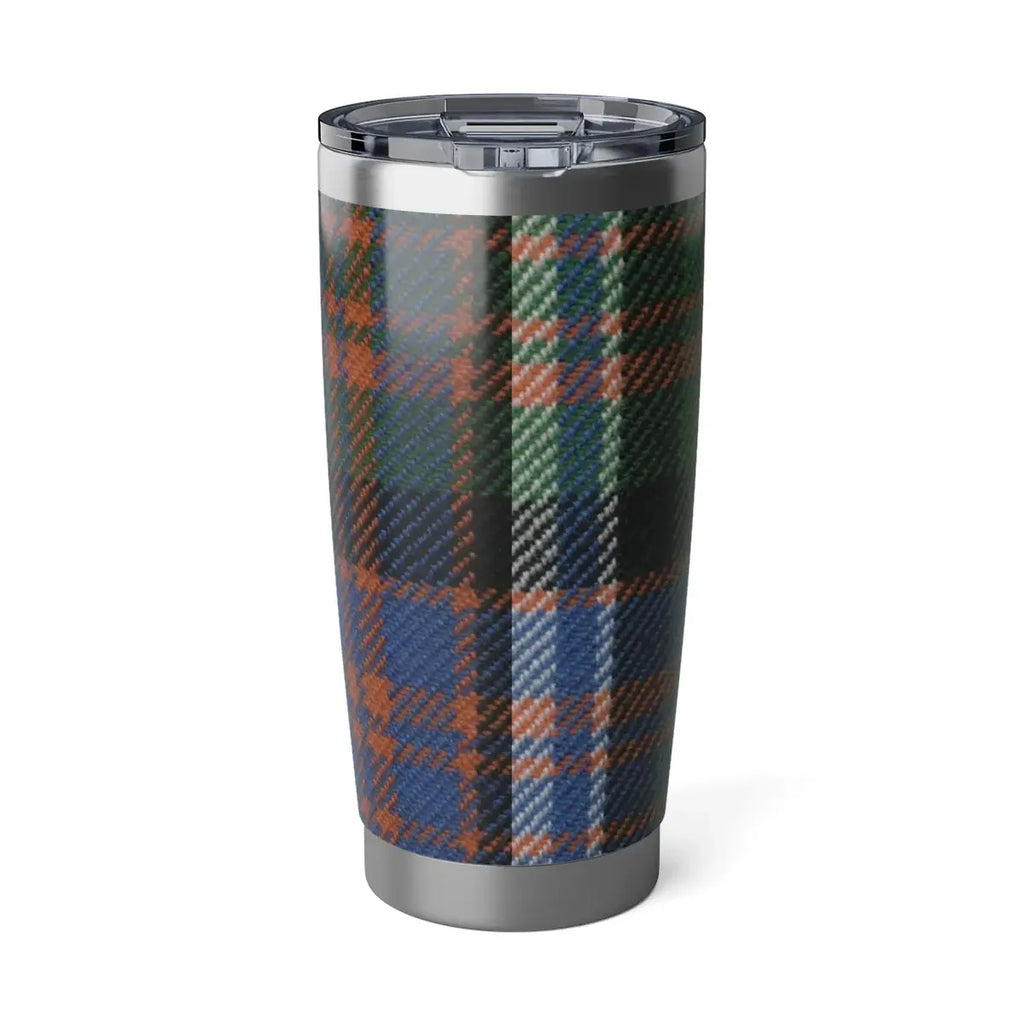 Clan Houston tartan tumbler — 20oz stainless steel, double-wall insulation, fits car cup holder