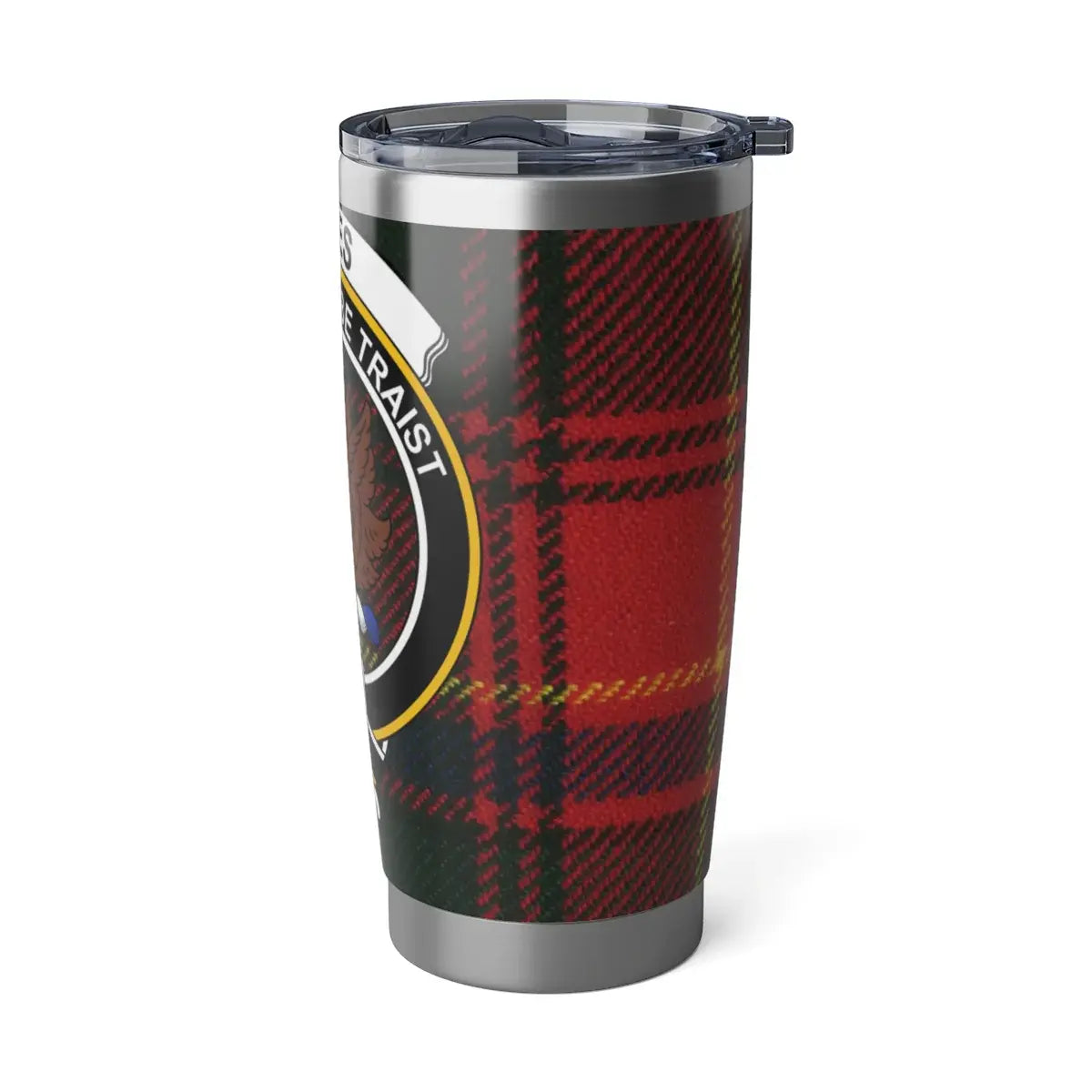 Innes clan crest highland tartan design tumbler — Be Traist motto on 20oz stainless steel