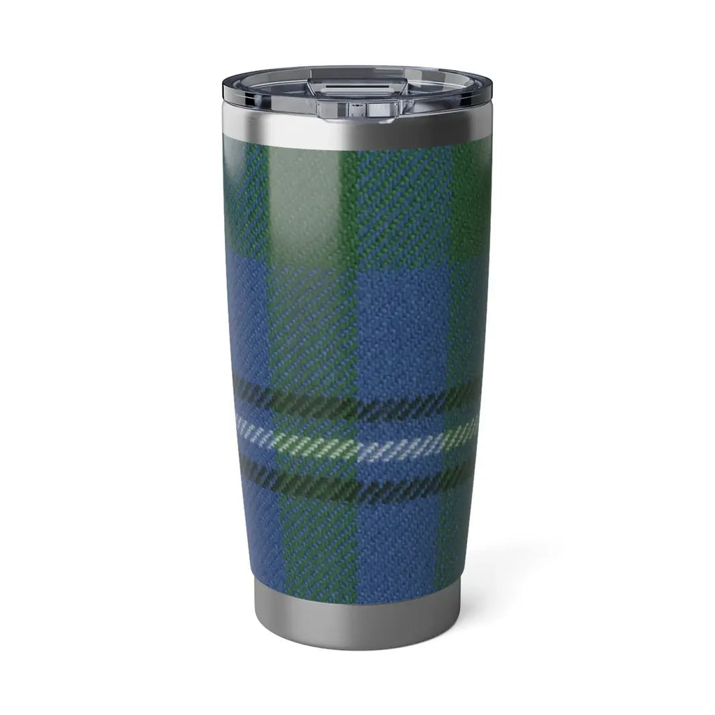 Clan Irvine tartan tumbler — 20oz stainless steel, double-wall insulation, fits car cup holder