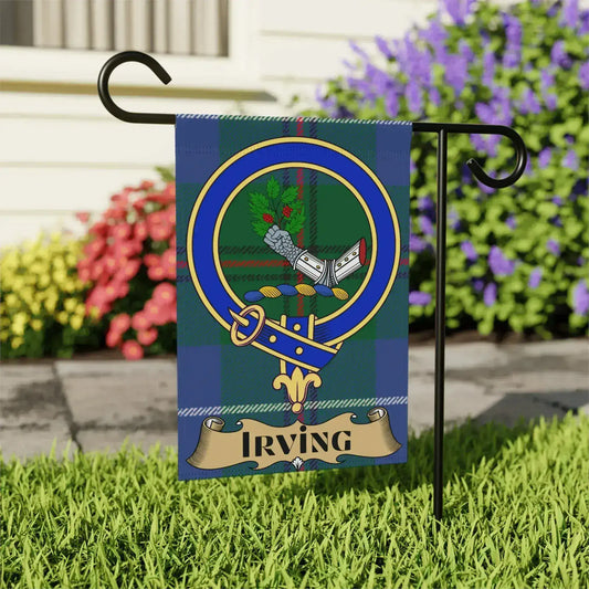 Irving Family Crest Garden Flag decorative product
