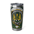 Johnstone clan crest tartan 20oz tumbler — stainless steel with Nunquam Non Paratus design