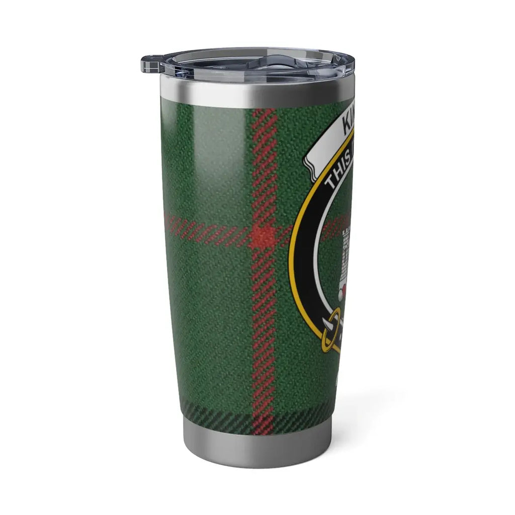 Knight Family Crest Custom Green Plaid Travel Mug