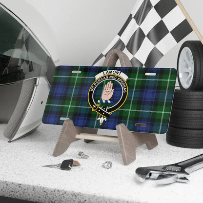 Lamont Family Crest Tartan Plaid License Plate product