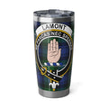 Lamont clan crest tartan 20oz tumbler — stainless steel with Ne Parcas Nec Spernas heraldic design