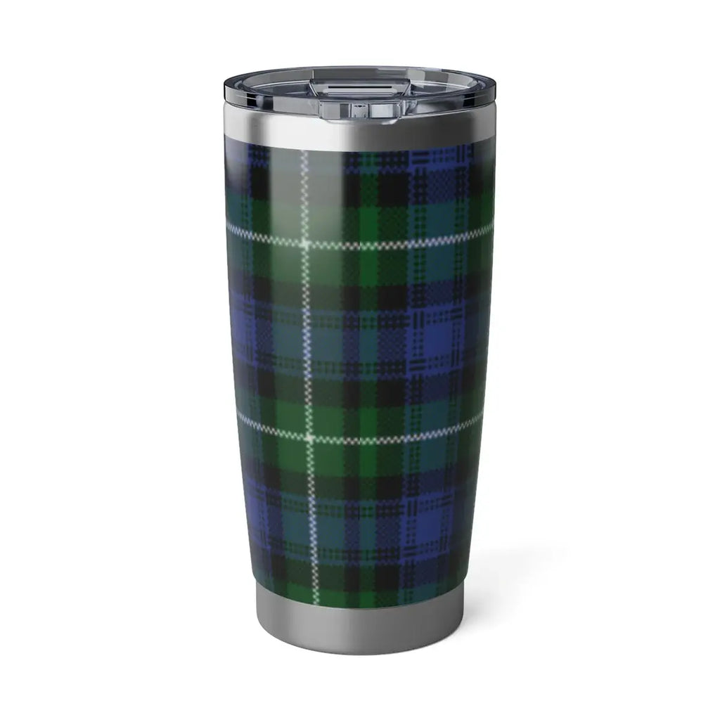 Lamont clan tartan blue and green plaid insulated tumbler — 20oz stainless steel