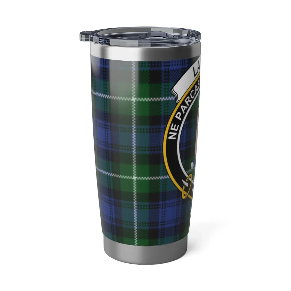 Lamont clan crest Ne Parcas Nec Spernas tumbler — 20oz stainless steel with clan design