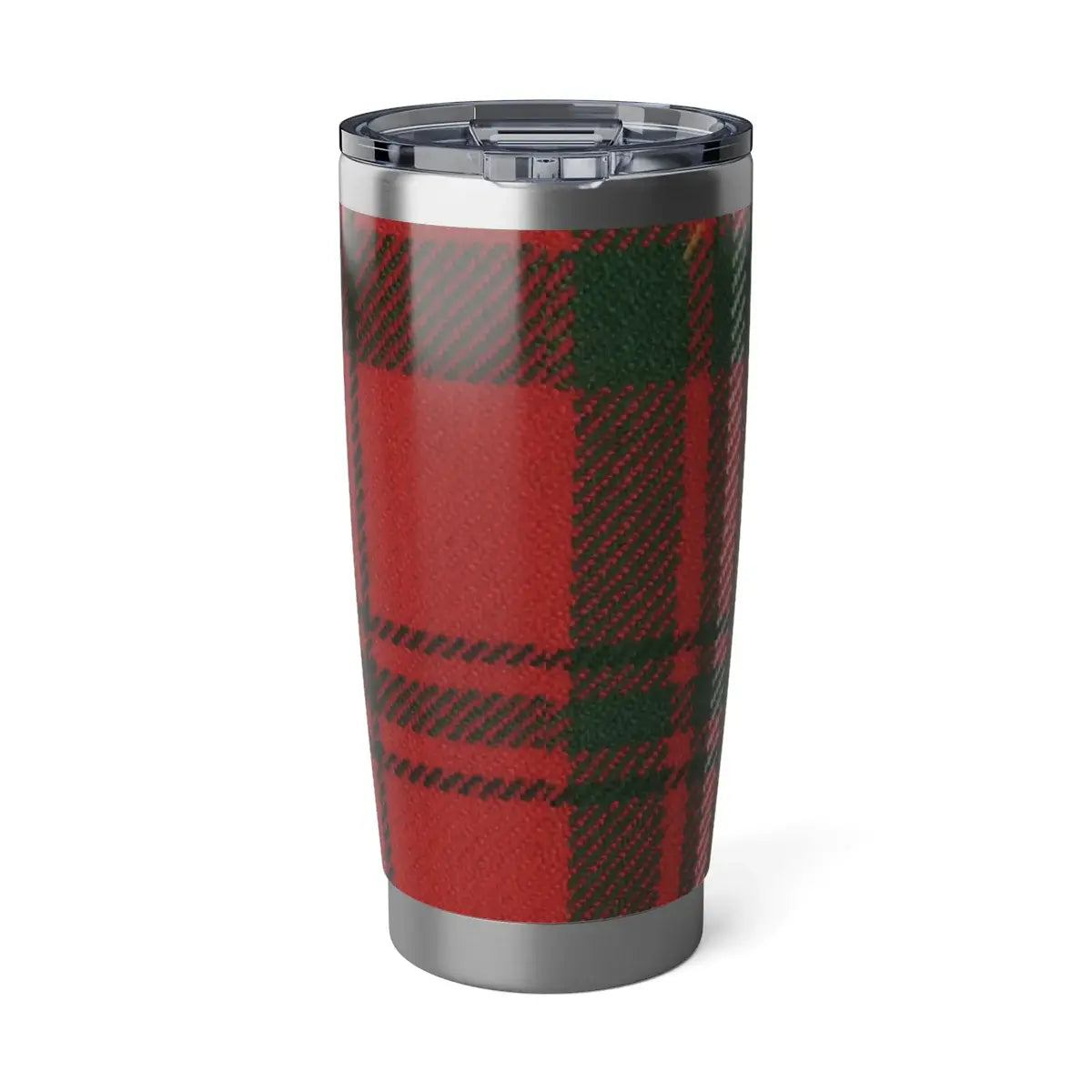 Festive Red Plaid Insulated Tumbler with Lid