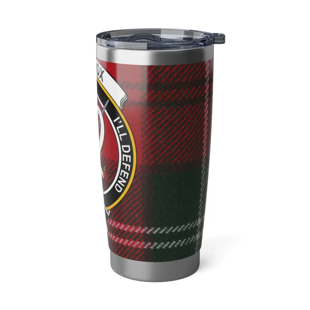 Clan Lennox crest tumbler — 6.70 inch height shown, dimensions and size reference