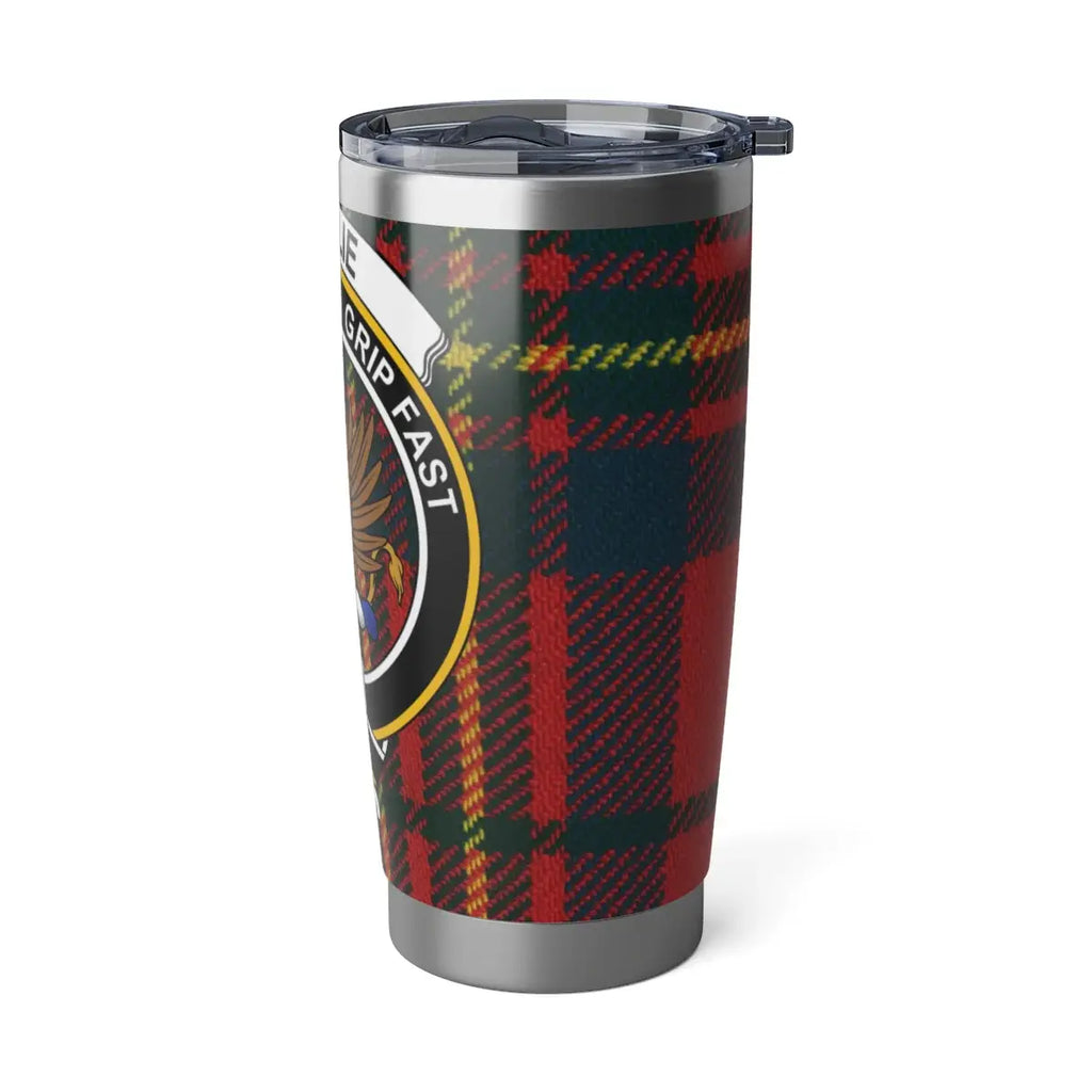 Leslie clan crest Scottish tartan insulated tumbler — 20oz double-wall stainless steel