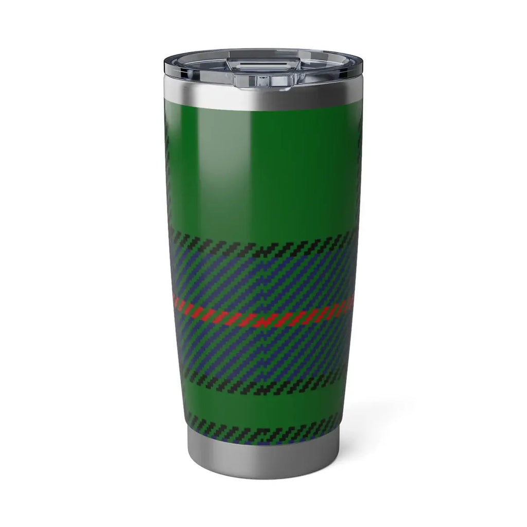 Clan Lockhart tartan tumbler — 20oz stainless steel, double-wall insulation, fits car cup holder