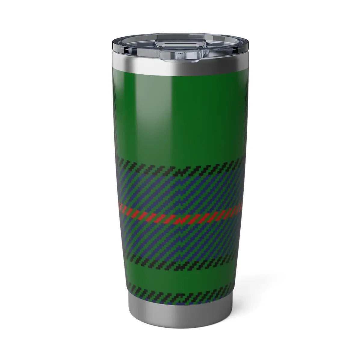 Clan Lockhart tartan tumbler — 20oz stainless steel, double-wall insulation, fits car cup holder