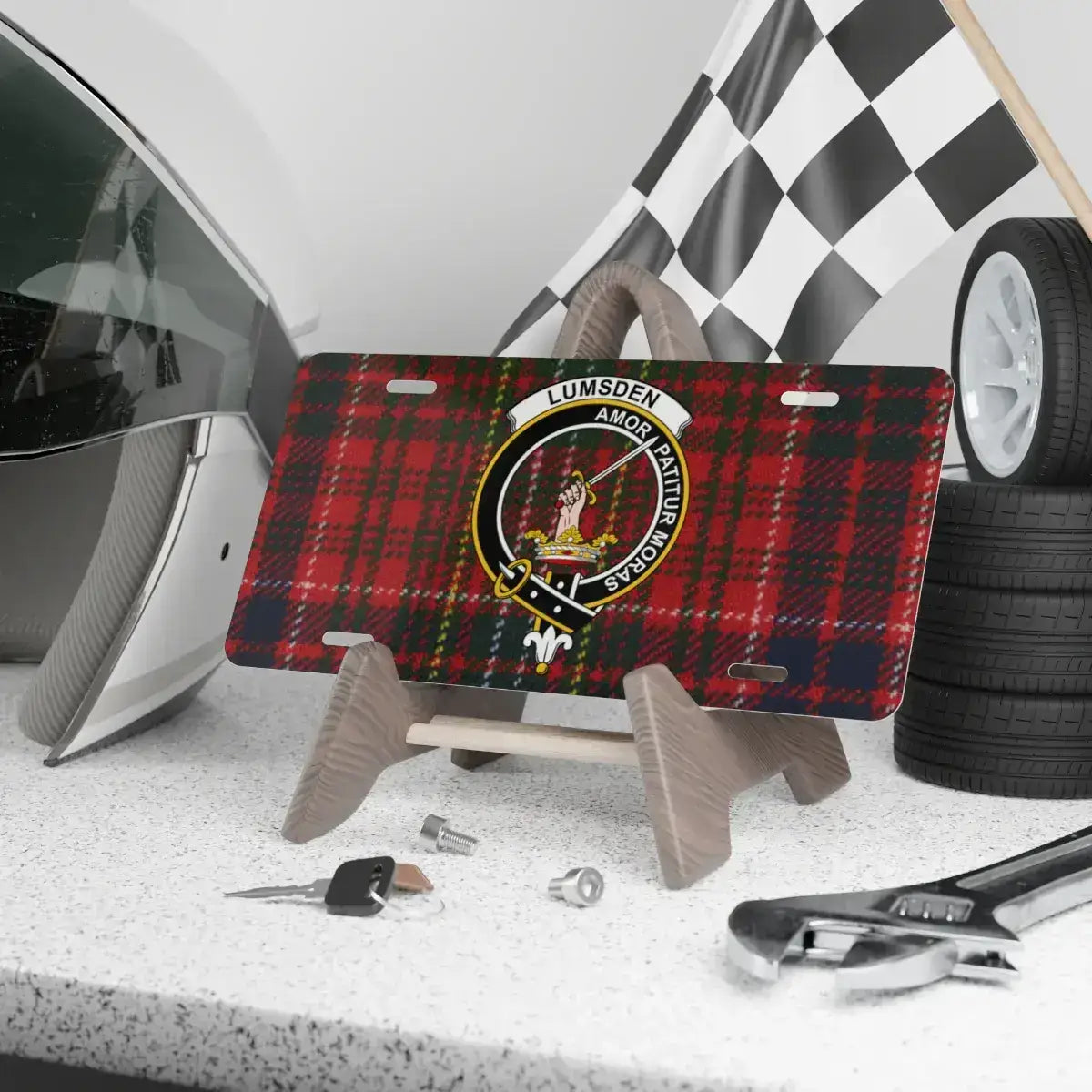 Lumsden Clan Crest Tartan Theme Decorative License Plate product