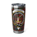 Clan Lumsden tartan steel tumbler — 20oz insulated with Amor Patitur Moras crest design