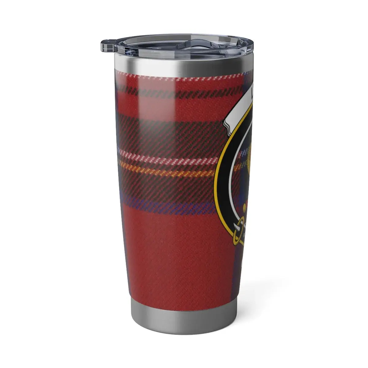 Red Plaid Patterned Travel Tumbler for Stylish Drinking