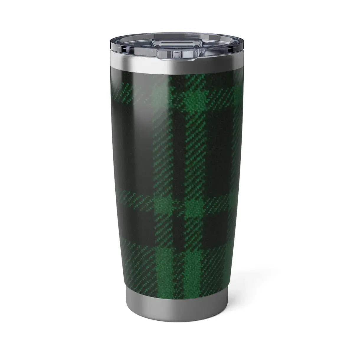 Green and Black Plaid Pattern Travel Mug