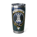Clan MacCallum tartan crest 20 oz insulated stainless steel tumbler — In Ardua Tendit