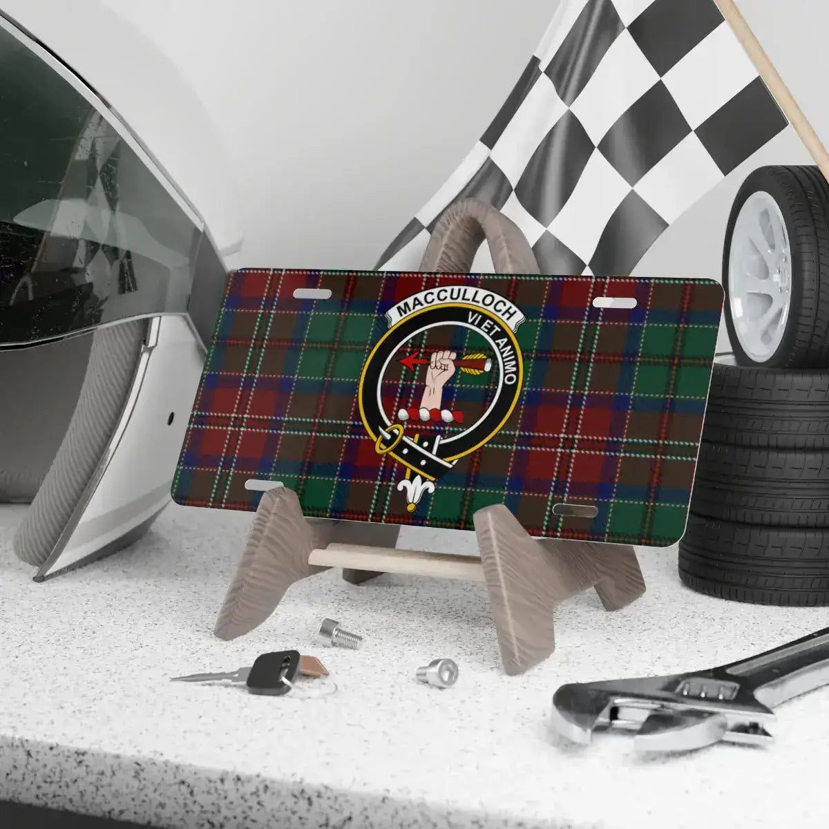 MacCulloch Crest Classic Tartan License Plate product
