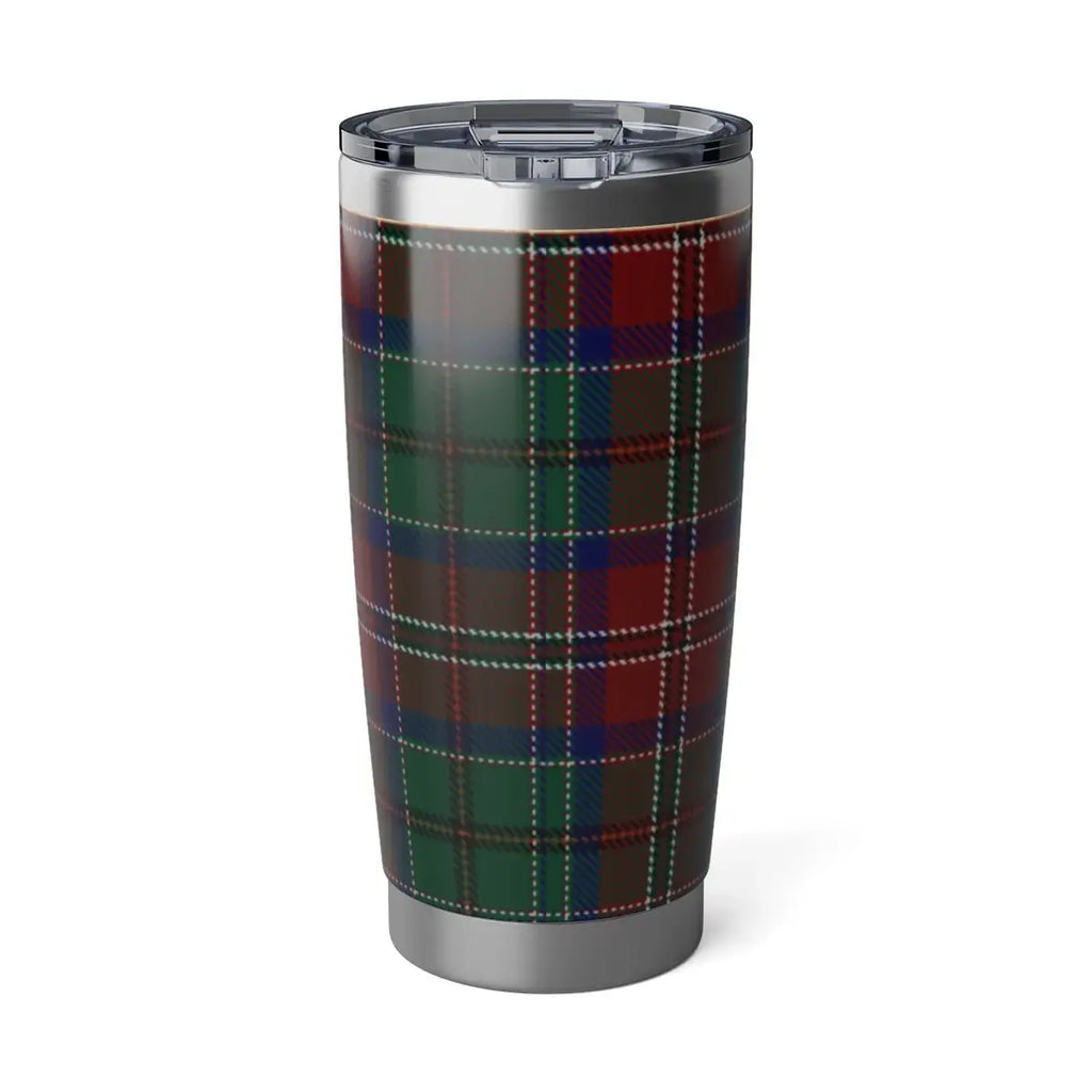 MacCulloch tartan plaid insulated tumbler — full crest wrap on stainless steel 20 oz