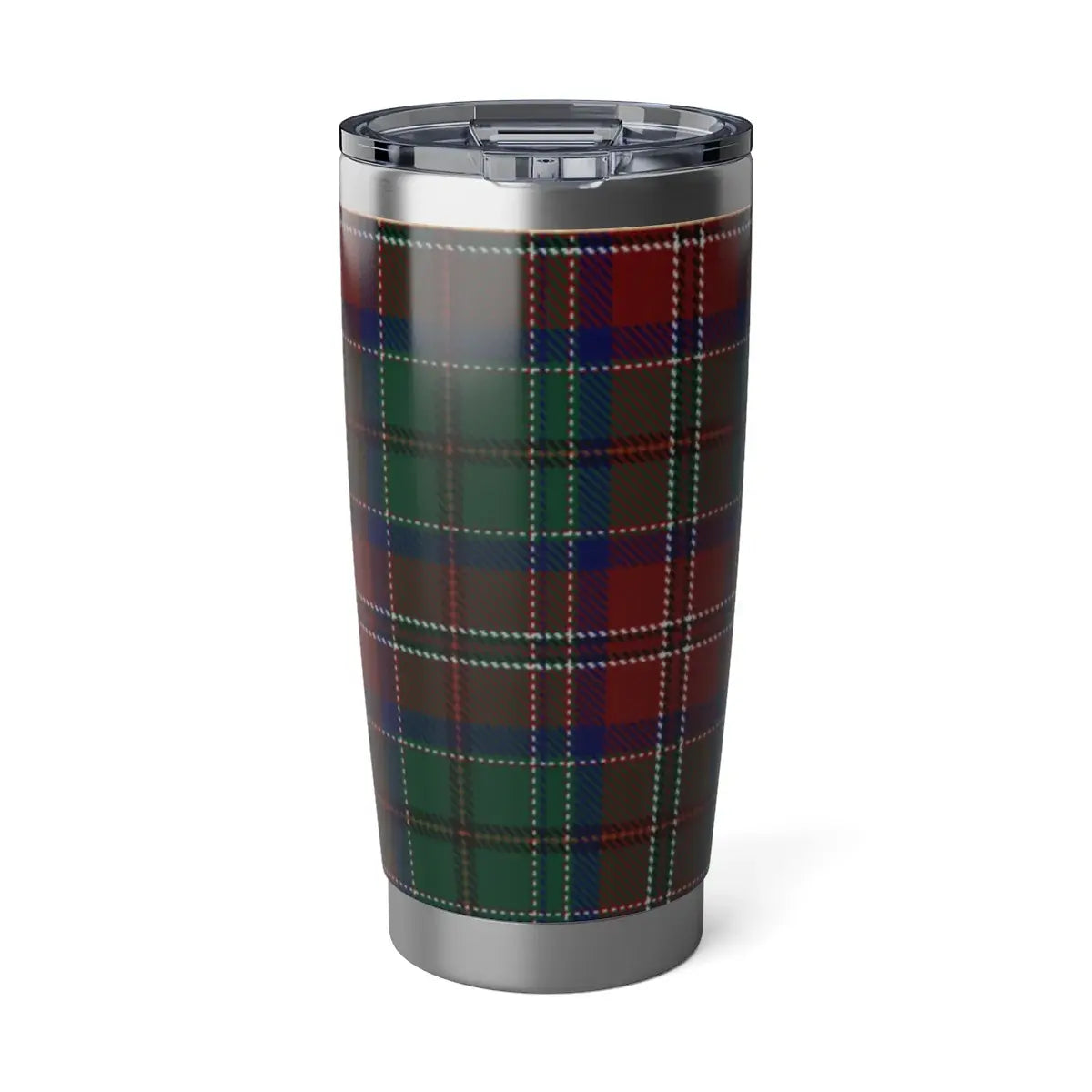 MacCulloch tartan plaid insulated tumbler — full crest wrap on stainless steel 20 oz