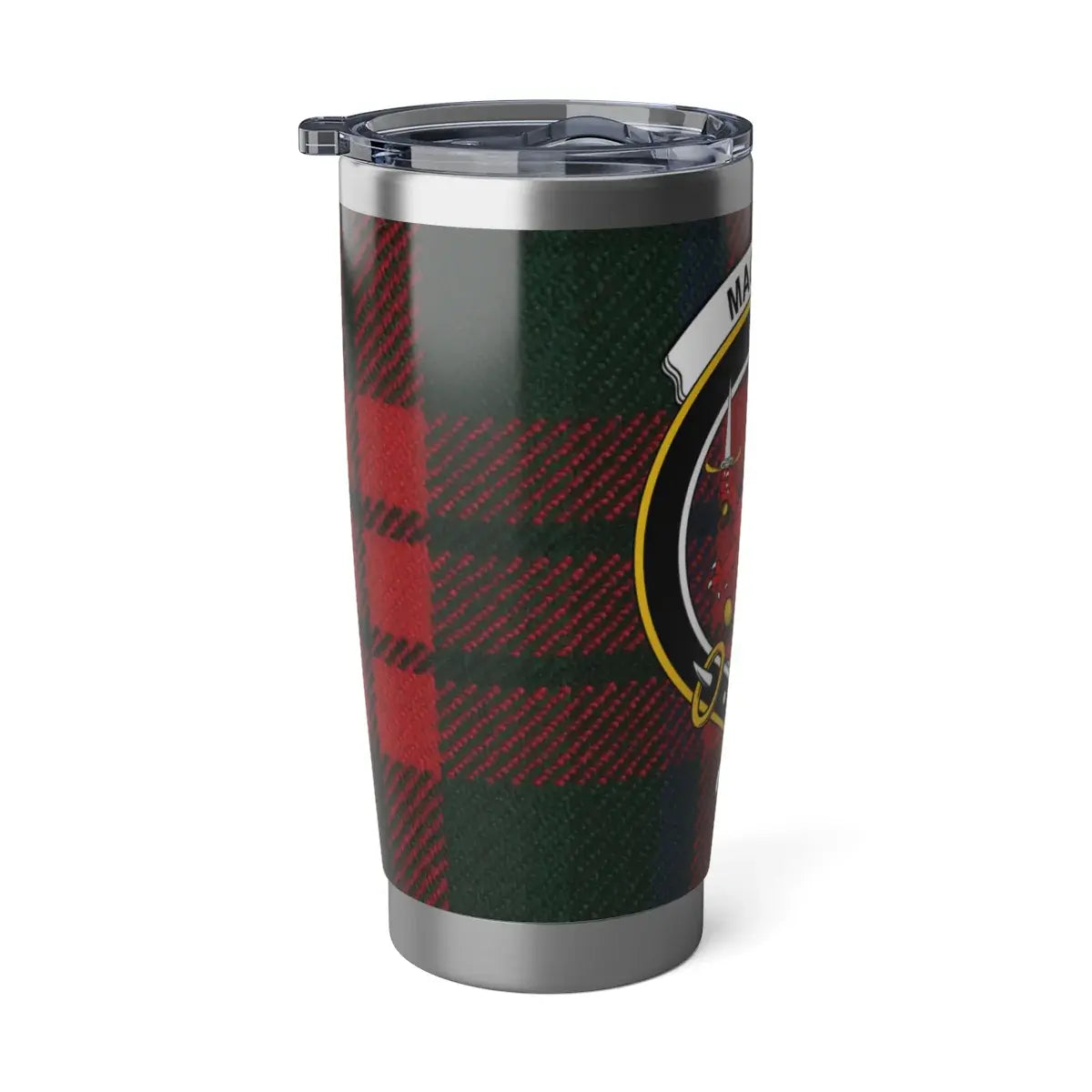 Personalized Tartan Red and Green Travel Tumbler