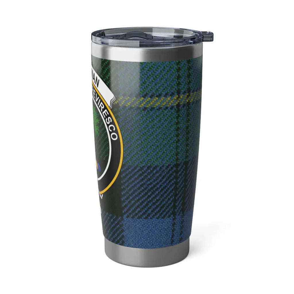 Scottish Clan Crest and Tartan Design Travel Tumbler