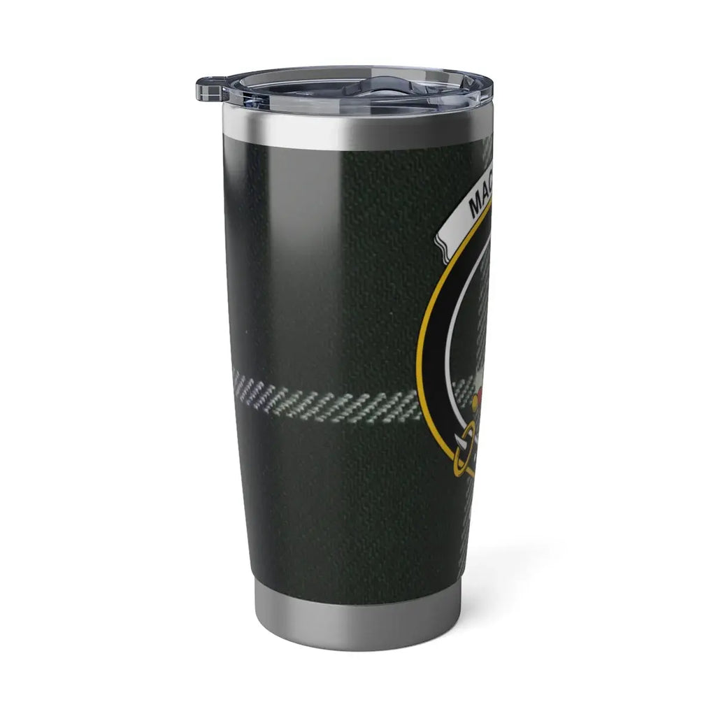 MacIntyre clan tartan insulated tumbler travel mug — 20oz stainless steel with Per Ardua motto