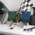MacLaren clan crest tartan novelty license plate — Creag An Tuirc on aluminium 12x6 inch