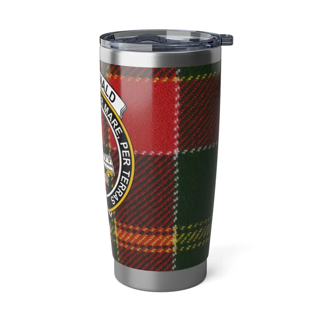 MacDonald clan tartan insulated travel tumbler — 20oz double-wall stainless steel