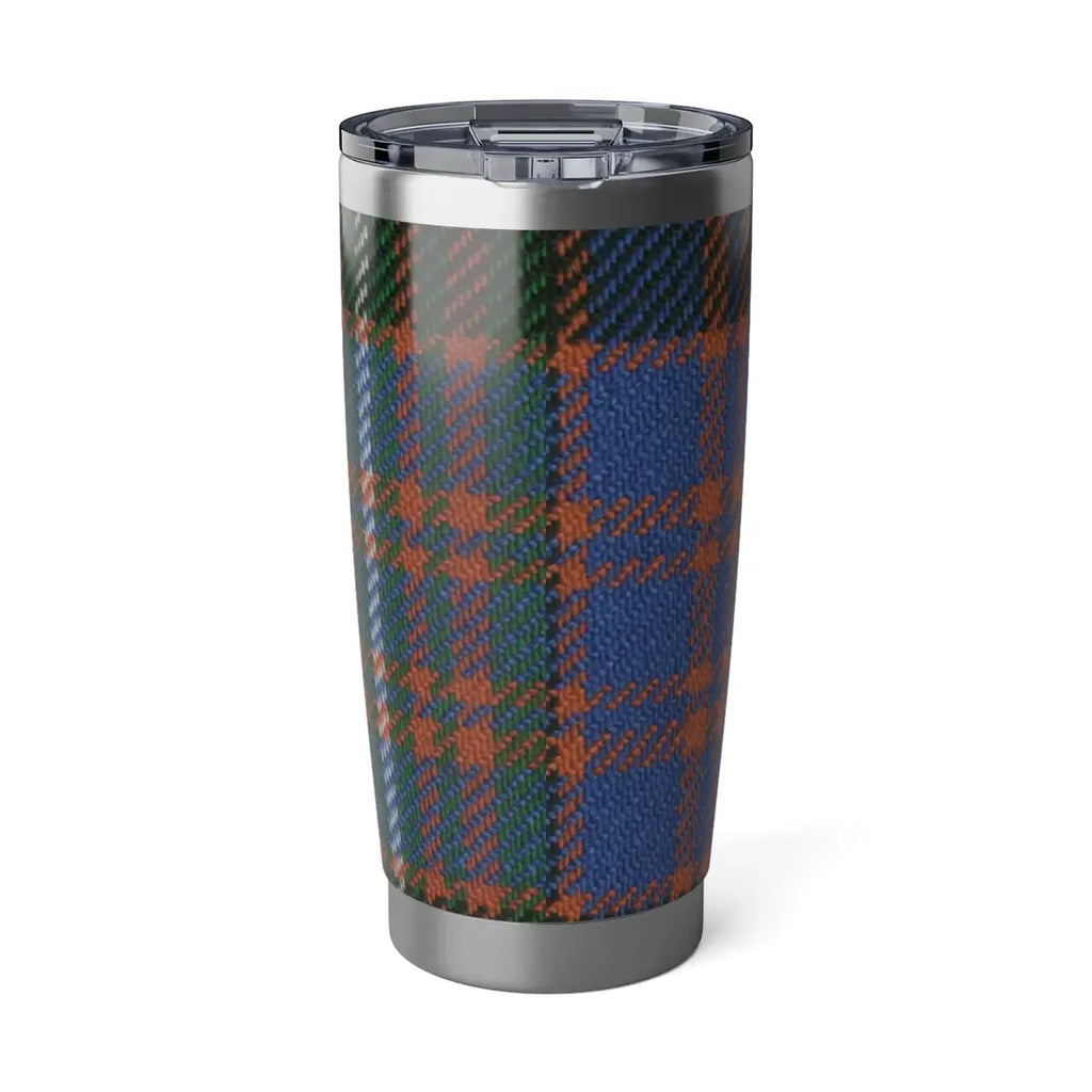 Blue and Green Plaid Patterned Tumbler Product