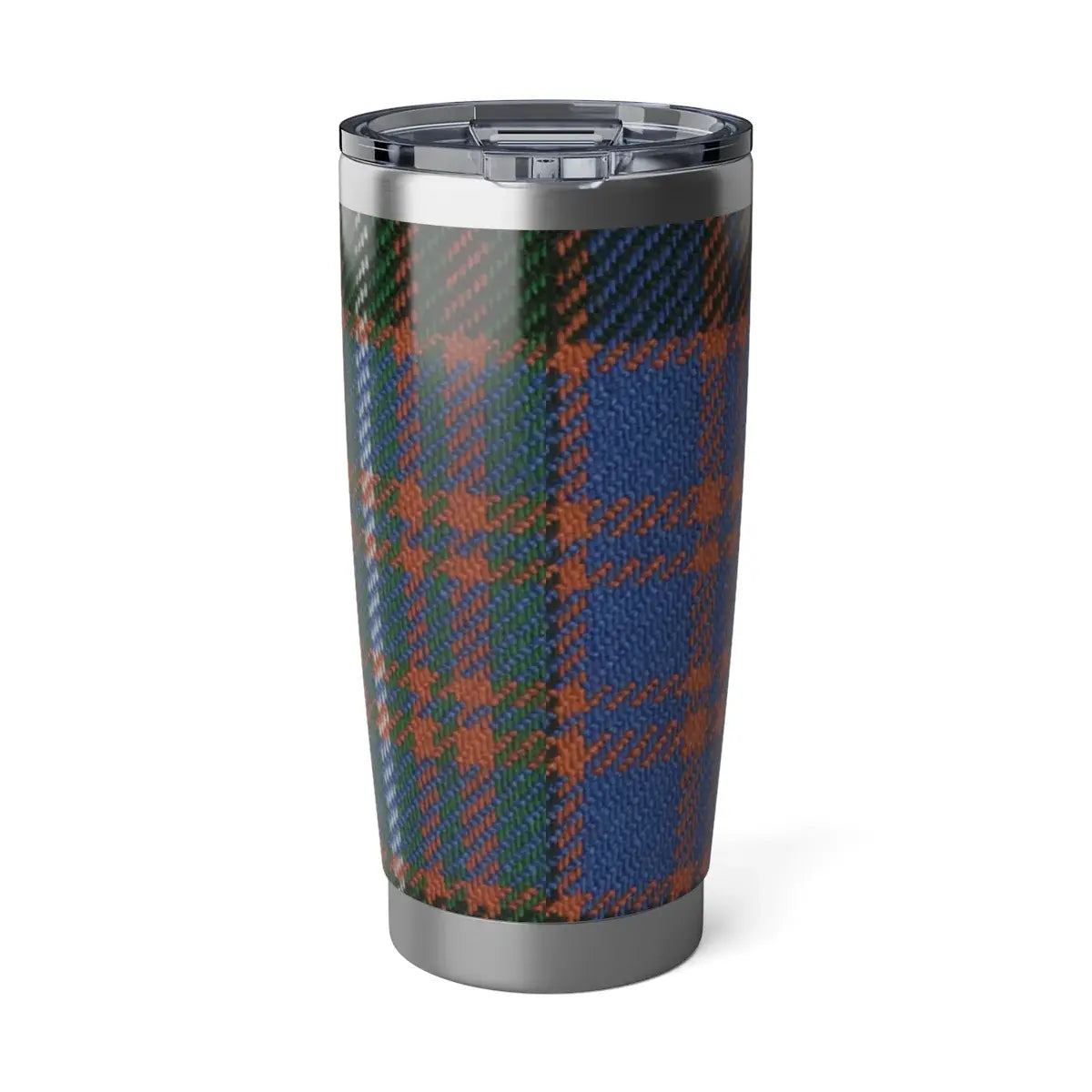 Blue and Green Plaid Patterned Tumbler Product