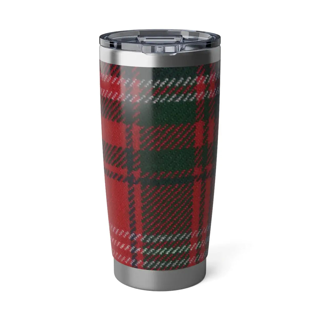 MacDougall clan tartan red and green plaid pattern tumbler — 20oz stainless steel