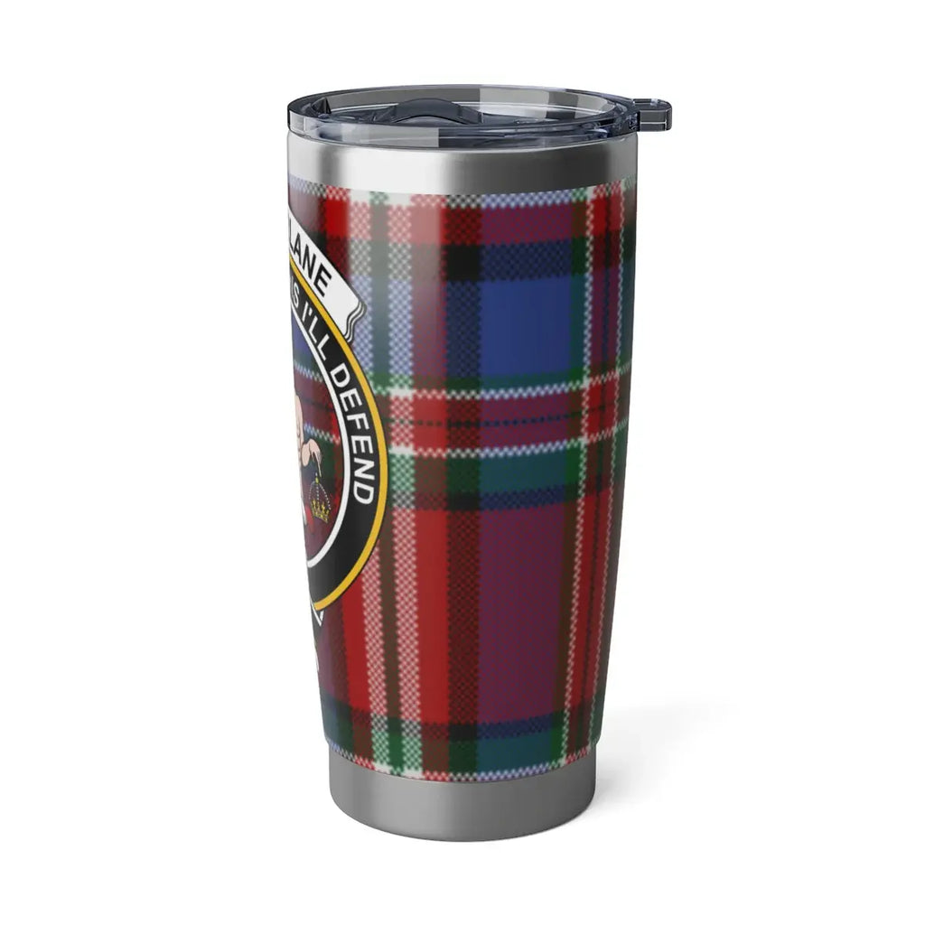 MacFarlane clan colourful tartan pattern travel tumbler — 20oz double-wall stainless steel