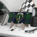 MacKay clan crest tartan novelty license plate — 12x6 aluminium with Manu Forti heraldic design