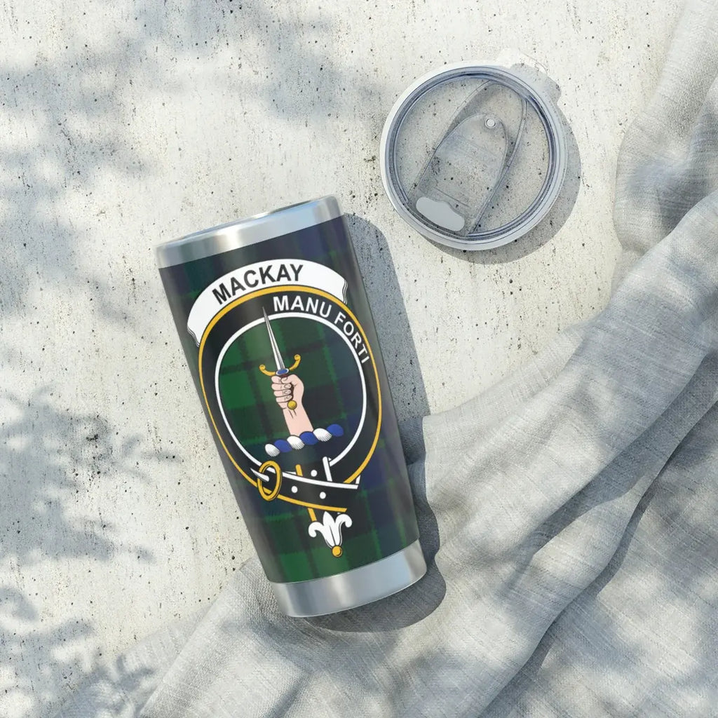 MacKay Manu Forti clan crest tumbler with distinctive design — 20oz insulated stainless steel