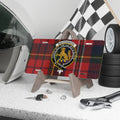 Clan MacPherson cat crest tartan novelty license plate — 12x6 inch aluminium with printed clan design