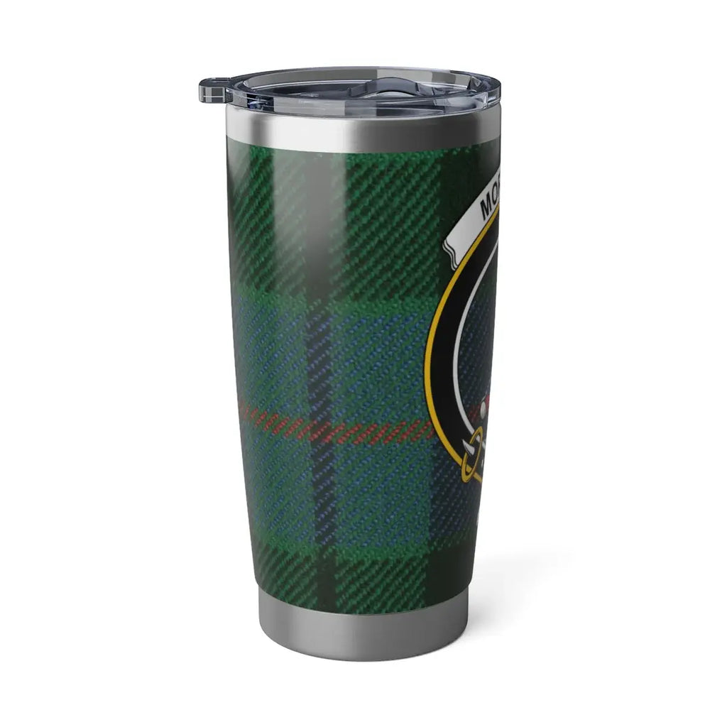 Morrison clan crest tartan design travel tumbler — double-wall insulated stainless steel