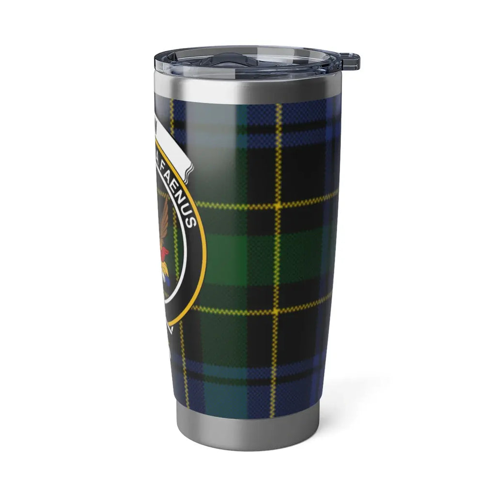 Navy and Green Plaid Insulated Tumbler for Hot and Cold Drinks