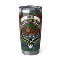 Clan Muir Durum Patientia Frango tartan clan crest tumbler — 20oz insulated stainless steel