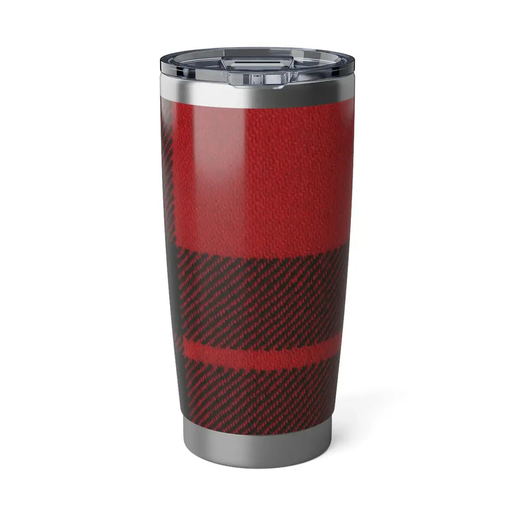Munro clan red and black tartan plaid insulated travel tumbler — 20oz stainless steel