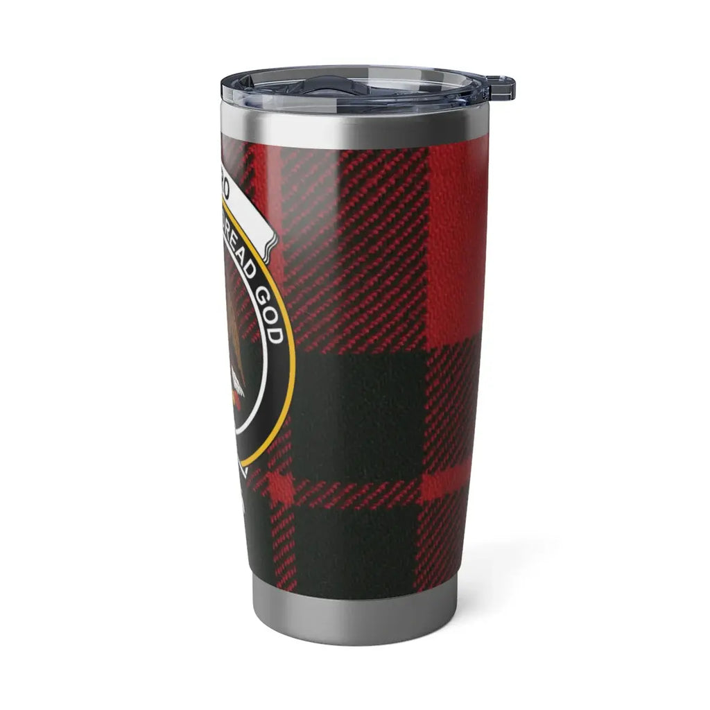 Munro Dread God clan tartan large insulated tumbler — 20oz stainless steel with Scottish plaid design