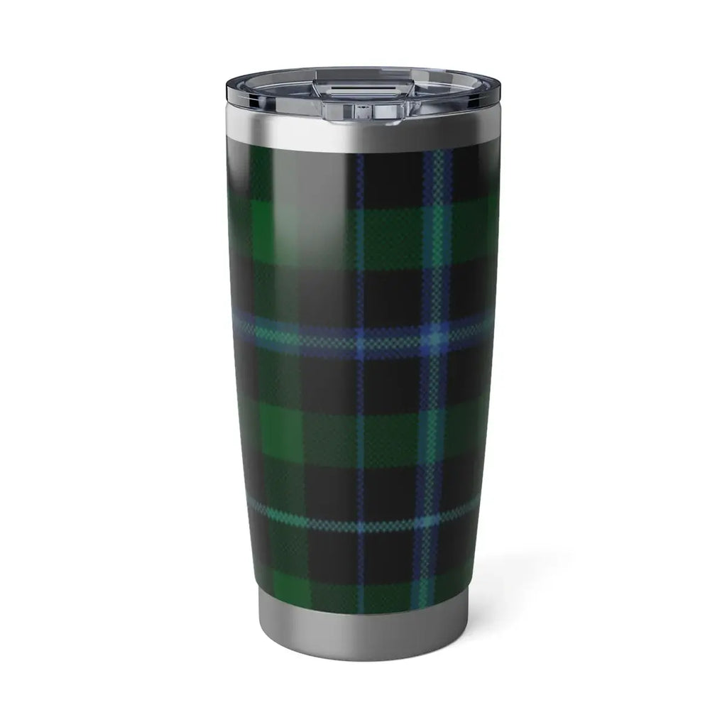 Murray clan green and black tartan plaid insulated tumbler — 20oz stainless steel