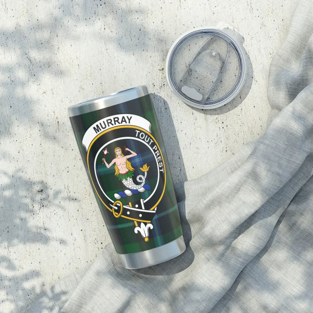 Murray Tout Prest insulated tumbler with lid — 20oz stainless steel clan crest drinkware