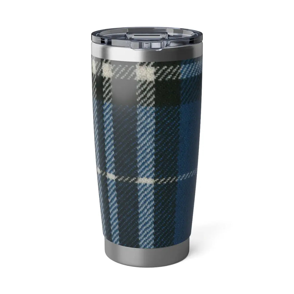 Clan Napier blue tartan tumbler — double-wall stainless steel, 20oz