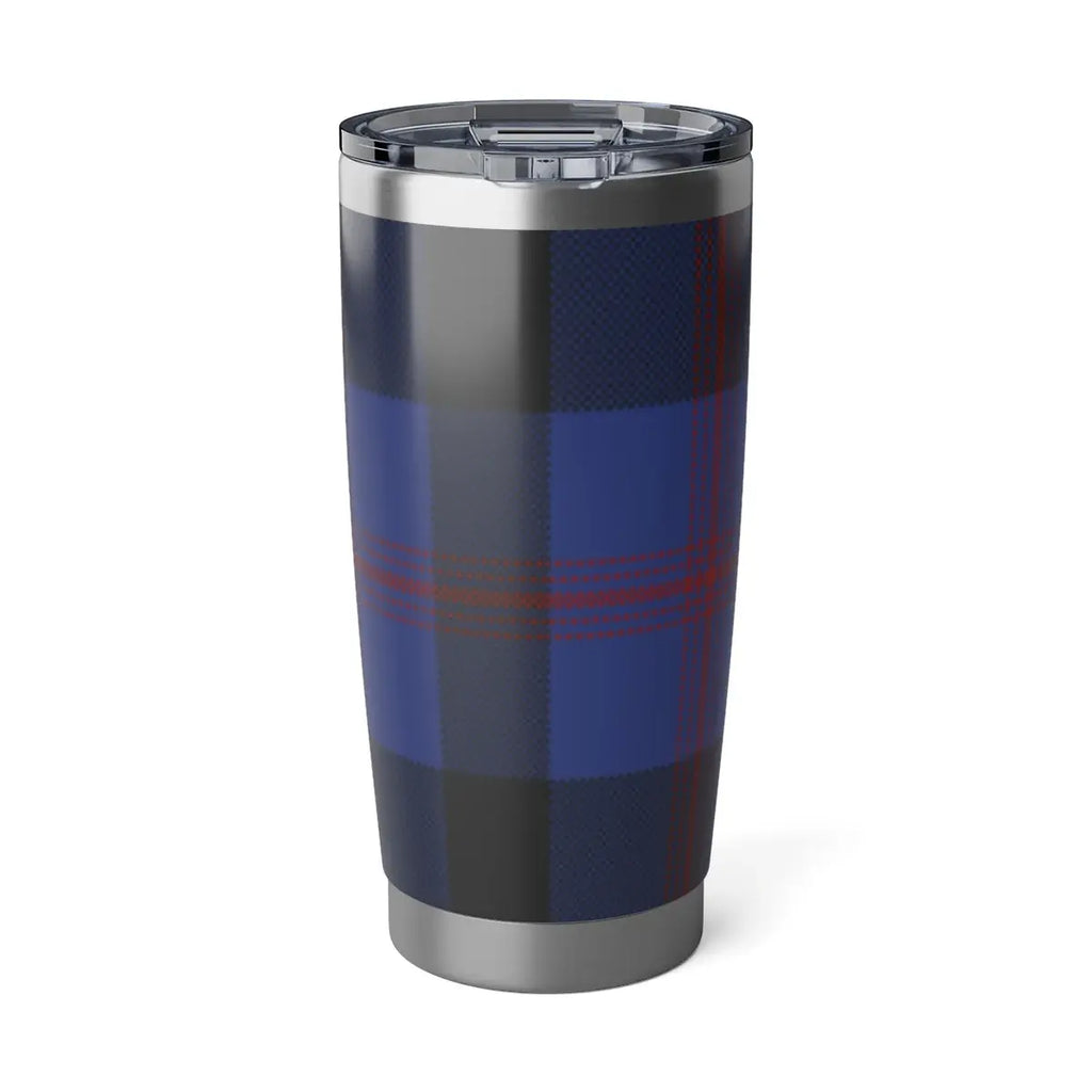 Blue and Black Plaid Pattern Tumbler Product