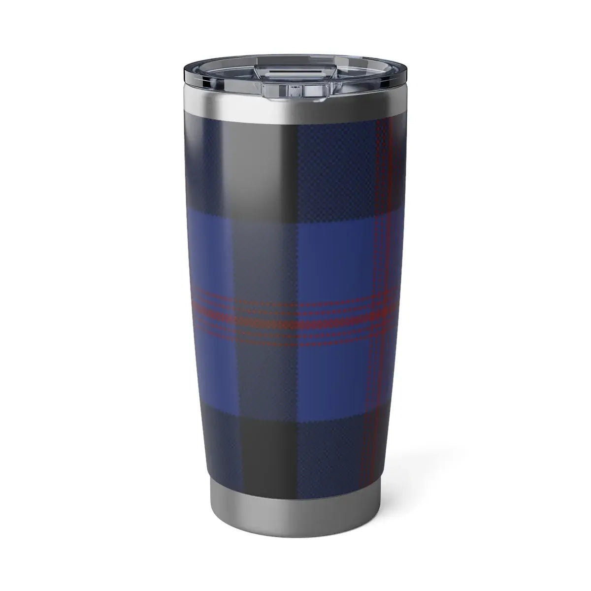 Blue and Black Plaid Pattern Tumbler Product