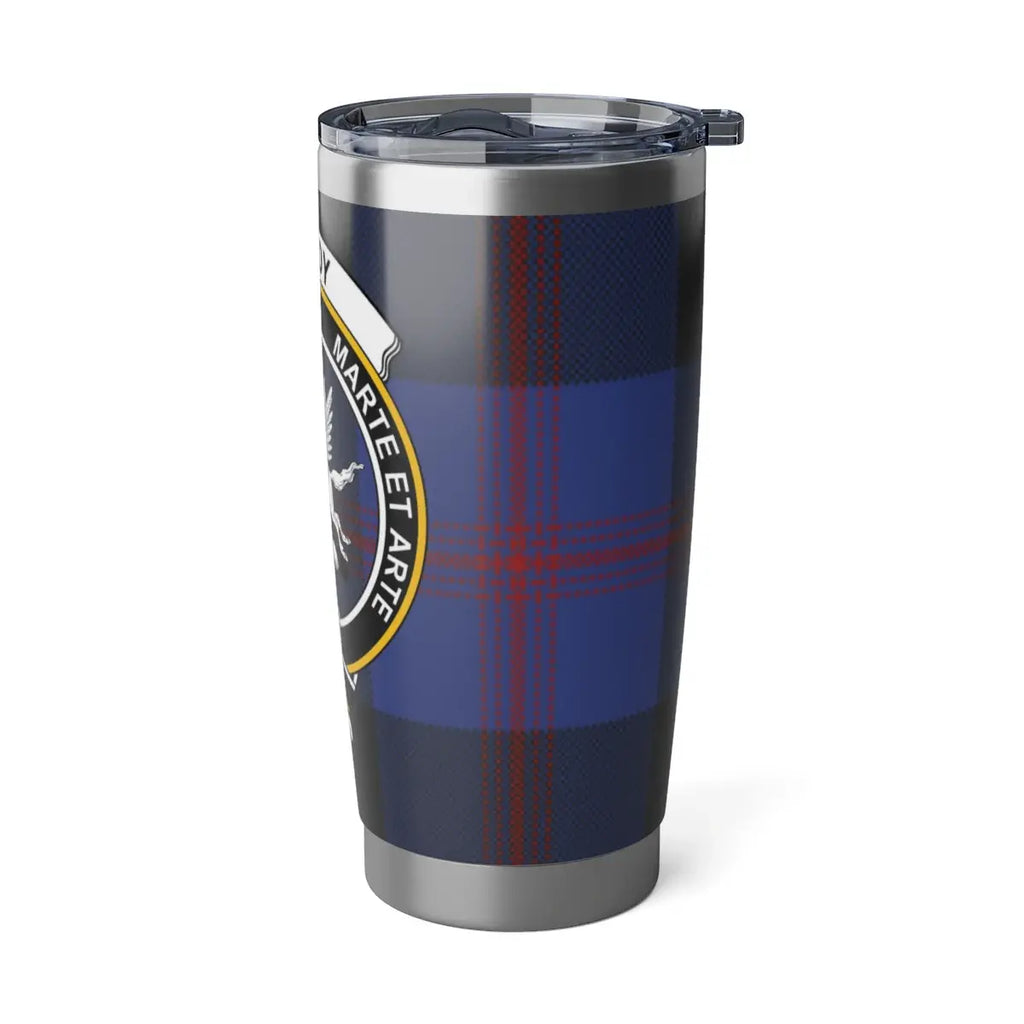 Plaid Tumbler with Unique Emblem Design