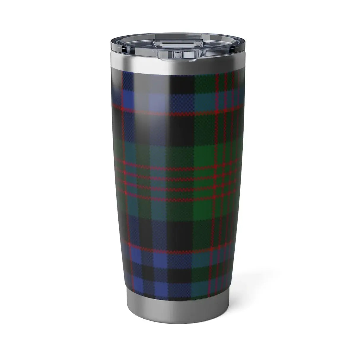 Stylish Blue Green Plaid Insulated Travel Tumbler