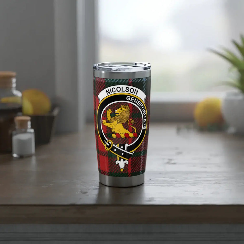 Nicholson Generositate plaid crest insulated travel tumbler — 20 oz stainless steel