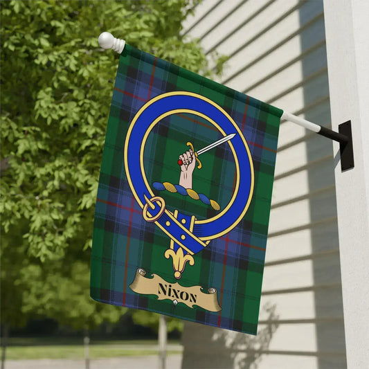 Scottish Tartan with Crest House Nixon Flag product